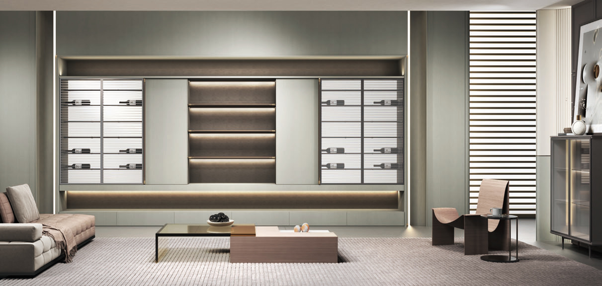 Monolithic Living Room TV Wall & Vitrine Suite